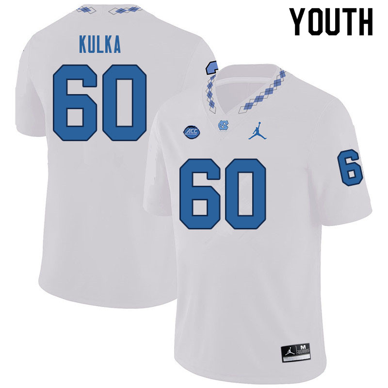 Youth #60 Carter Kulka North Carolina Tar Heels College Football Jerseys Sale-White